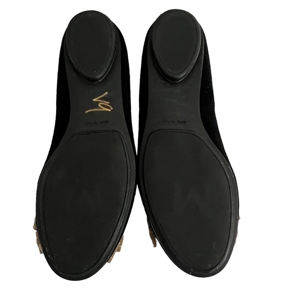 Bruno Magli Black and Tan Suede Bow Front Slip On Flats Size 7.5 M - Picture 6 of 7